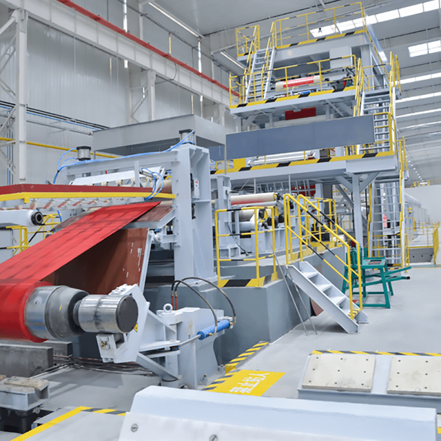 Ligne de revêtement en poudre pour bobines et feuilles métalliques