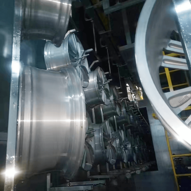 Ligne de revêtement de roues